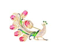 Alloy Peacocks Brooch with Detailed Peacocks Motifs Lightweight Design Compact Dimensions Versatile for Various Occasions Fashion Statement. Lightweight Brooch