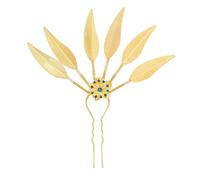 Alloy Peacocks Leaf Hairpiece With Rhinestones Detailing Thai Styling Accessory Hair Ornaments Hair Decoration Thai Culture Enthusiasts Accessory