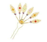 Alloy Peacocks Leaf Hairpiece With Rhinestones Detailing Thai Styling Accessory Hair Ornaments Hair Decoration Thai Culture Enthusiasts Accessory
