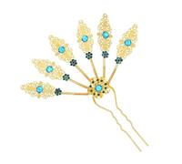 Alloy Peacocks Leaf Hairpiece With Rhinestones Detailing Thai Styling Accessory Hair Ornaments Hair Decoration Thai Culture Enthusiasts Accessory
