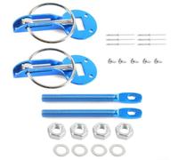 Alloy Pin Bonnet Lock Kit Car Hood Latch Secure(Blue)