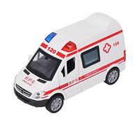 Alloy Pull Back Mini Car Vivid Emergency Transport Toy with Lighting Music for Kids (Medium Size Ambulance)