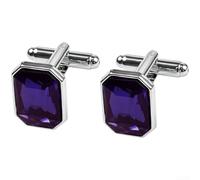 Alloy Rectangle Cufflinks with Blue FOR Crystal Shine(B)