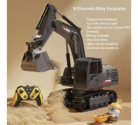 Alloy Remote Control Excavator Toy Car with Lights Sound Effect Electric Excavat