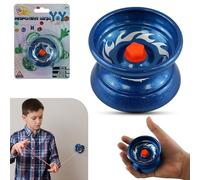 Alloy Responsive Metal YoYo for Tricks - Beginner Friendly Aluminum Yo-Yo with Extra String, Tug Return Yoyo for Kids, 5cm Diameter, Blue Christmas Yoyo Gift for Boys & Girls