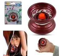 Alloy Responsive Metal YoYo for Tricks, Tug Return Aluminum Yo-Yo for Beginners, Red Christmas Responsive Yoyo, Includes Extra String, 5cm Diameter, Xmas Gift for Kids