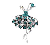 Alloy Rhinestone Ballet Girl Brooch - Vintage Drip Oil Dragonfly Pin Cartoon Character Unisex Electroplated Brooch for Clothing Decoration(XZ107)