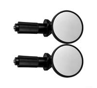 Alloy Round Motorcycle Mirror Pair Black Compact