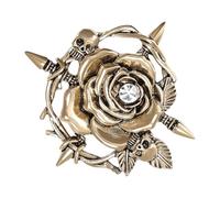 Alloy Skull Rose Brooch Nature Corsage Pin Unique Plant Brooch For Those Who Love Unique And Eye Catching Accessories Alloy