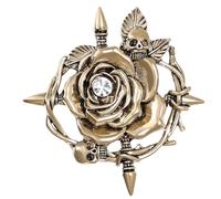 Alloy Skull Rose Brooch Nature Corsage Pin Unique Plant For Those Who Love Unique And Eye Catching Accessories Party Wear