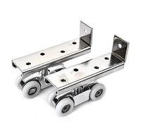 Alloy Sliding Door Rollers 50KG Bedroom Wood Door Hanging Wheels Meeting Room Wardrobe Door Roller Furniture Wheels 1Set Casters(White Roller)