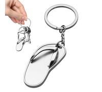 Alloy Slipper Keychain - Alloy Simulation Flop Charm Keychain with Shiny Texture Pendant, Electroplated Zinc Alloy Cover | For Backpacks, Bags, Handta