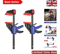WORKPRO 150 mm Ratchet Bar Clamp Set, 285 mm Spreader, Quick Release and One-Handed Clamp, Ideal for Woodworking and DIY Projects, Max 68 kg Load Limit, 2-Pack
