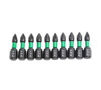 Alloy Steel 25mm Screwdriver Bit Set (10-Pc) - Hex Shank, PZ1/PZ2/PZ3 for Precision Bits with Magnetic Tip Hold, for Drill and Hand Use (PZ1)