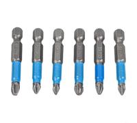 Alloy Steel 6pc Screwdriver Bit Set 50mm Length PH1 PH2 PH3 For PZ1 For PZ2 PZ3 Non-Slip Design for 1/4 Inch For Impact and Drill Drivers