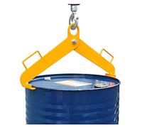 Alloy Steel Barrel Lifting Clamp, Vertical Drum Lifter Hook Spreader, Metal Clamp for Oil Drums, Industrial Drum Hook, 1000 Lb Capacity, for 30-55 Gallon Drums(F)