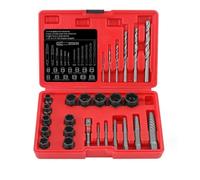 , Alloy Steel Broken Screw Remover with Nut Splitter and Drill Bits, Compatible with Wrench Hand Ratchet Breaker Bar, 3-in-1 Tool Kit in Carry Case