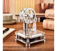 Alloy Steel Low Temperature Steam Heat Powered Stirling Engine Model Low Noise Educational Physics Science Experiment Motor for Kids & Adults