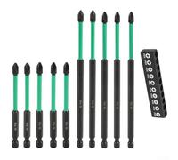 Alloy Steel Magnetic Screwdriver Bits Set 10pcs with 1/4 Hex Shank for PZ2 PZ3 PH2 Batch Head 90mm 150mm Suitable for Electric and Hand Screwdrivers (90+150mm)