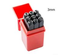 Alloy Steel Metal Leather Wood Number and Letter Stamp Set with Punch Tool Case, 9pcs Crafting Stamps for Engraving and Marking Projects (3mm)