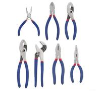 Alloy Steel Pliers Set 7pc Non-Slip Grip Handles | 7-piece set includes long nose, slip joint, diagonal; heavy duty alloy steel, wear-resistant, non-deformation