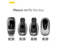 Alloy Style Car Key Case Cover Shell Fob Compatible For Mercedes Benz A C E S Class W213 W222 W223 W205 W206 W212 W176 GLC CLE CLA AMG X167(B Elephant Grey 2)