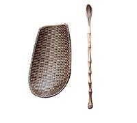 Alloy Tea Spoon Scoop with Tea Needle Set, Brown