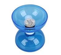 Alloy Triple Bearings Soft Rubber Diabolo Chinese Yoyo Set, 5.7in Diameter Blue Toy with LED Lights, for Long Spins, High Performance Practice Learning Circus Fun