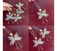Alloy U Shaped Hairpins With For Butterfly Decor Hair Stick Fork Retro Pins For Women Girls Hair Accessori
