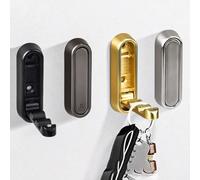 Alloy Wall-Mounted Clothes Hook, Foldable Space-Saving Design with Anti-Slip Wavy Texture, for Kitchen, Bathroom, Living Room & Office