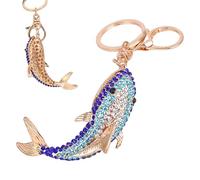 Alloy Whale Key Ring, Car and Bag Accessories, 3D Whale Key Chain, Bright Fashion Accessory, Original Gift for Mothers, Daughters, Girls and Girlfriends