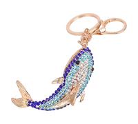 Alloy Whale Keychain, Sparkling Key Ring, 5.12in Fashion Charm Accessory, Shiny Bling Design, Authentic Lightweight Build for Girlfriend, Wife, Girls, Mom, Birthday, Bag