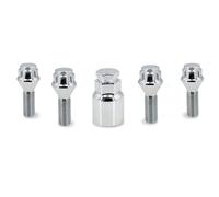 Alloy Wheel Nuts Compatible with Nissan 5pcs Wheel Bolts Locking Lug Nuts M12 X 1.5 With Locks Key Alloy Lug Stud Taper Base