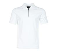 Alloy Zip Short Sleeve Polo Shirt White, Medium