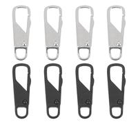 Alloy Zipper Pull Replacements Detachable Heads Silver 8pcs
