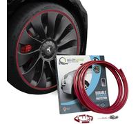 AlloyGator Dark Red Alloy Wheel Protectors to Avoid Kerb Scratches & Scuffs - Fits Up to 15" x 4 Wheels | Fits All Cars | Adhesive Free Car Exterior Accessory | 15 Colour Options