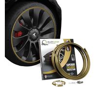 AlloyGator Gold Alloy Wheel Protectors to Avoid Kerb Scratches & Scuffs - Fits Up to 24" x 4 Wheels | Fits All Cars | Adhesive Free Car Exterior Accessory | 15 Colour Options