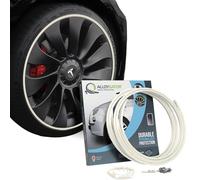 AlloyGator White Alloy Wheel Protectors to Avoid Kerb Scratches & Scuffs - Fits Up to 15" x 4 Wheels | Fits All Cars | Adhesive Free Car Exterior Accessory | 15 Colour Options