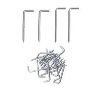 ALLOYPRO 30 Pieces 2 Sizes Screw in Long Square Bend Hook kit, Galvanized Square Bend Hook self Tapping Screw Hook for Home/Workplace/Office, Heavy Load Bearing