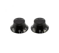 Allparts Guitar Bell Knobs Pack of 2 fits USA split shaft pots Black