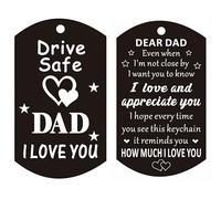 Allpeak Fathers Day Gift for Dad - Fathers Day Gift for Dad from Daughter Son, Daddy StepDad Birthday Christmas Xmas Gifts Stocking Fillers, Deive Safe, I Love You - Accessories Keyrings Keychains Men