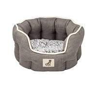 allpetsolutions Alfie Range Dog Bed - Warm, Fleece-Lined Machine Washable Dog Bed with Raised Rim - Calming Pet Sofa & Home Lounger with Extra Soft Reversible, Removable Pillow Cushion - Large, Brown
