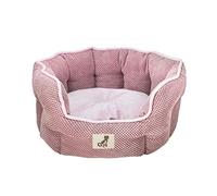 allpetsolutions Alfie Range Dog Bed - Warm, Fleece-Lined Machine Washable Dog Bed with Raised Rim - Calming Pet Sofa & Home Lounger with Extra Soft Reversible, Removable Pillow Cushion - Small, Pink