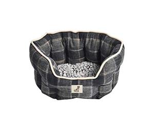 allpetsolutions AllPetSoutions Alfie Range Beds - Fleece Lined Warm Luxury Dog Bed - Washable - Large, Check