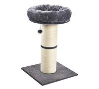 AllPetSolutions Jumbo Cat Scratching Post 74cm - Extra Thick Natural Sisal Post with Plush Bed and Play Ball, Weighted Base, 49 x 49 x 74cm