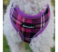 AllPetSolutions No-Pull Dog Harness - Padded Vest in Purple Tartan with Reflective Trim & Breathable Air-Mesh (Small)