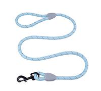 AllPetSolutions Rope Dog Lead - Heavy Duty Walking, Running, Outdoor Training Lead for Dogs - Anti-Tangle Leash, 360 Hook, Strong Clip, Easy Grip Loop Handle - Reflective Blue, Braided Nylon, 140cm