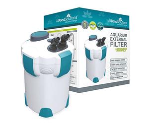 allpondsolutions 1000EF Aquarium External Fish Tank Water Filter for Coldwater, Tropical or Marine Aquariums, for Tanks Up to 400 Litres - Includes Filter Media, hose and Spray Bar - Full Kit.
