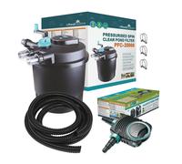AllPondSolutions Pressurised Koi Fish Pond Filter Complete Kit with Pond Pump and UV Steriliser Light All in One - Up to 25000 litres - PFC-25000-KIT