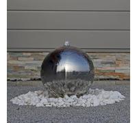 allpondsolutions 35cm Stainless Steel Sphere Garden Water Feature with LED Light